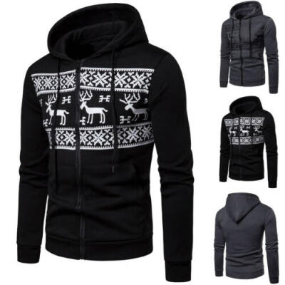 

New Mens Winter Slim Hoodie Warm Hooded Sweatshirt Coat Jacket Outwear Sweater