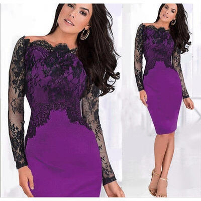 

Hot Classy Off Shoulder Sexy Lady Lace Pencil Slim Dress Cocktail Prom Dress