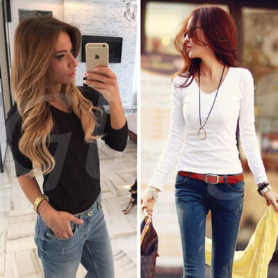 

NEW Women Casual Tops T-Shirt Loose Fashion Blouse Cotton Blouse Long Sleeve 012