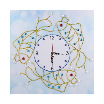 

DIY Special Shaped Diamond Painting Fish Wall Clock Craft Mosaic Home Decor