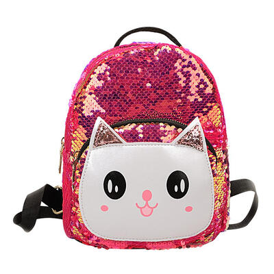 

Women Cat Sequins Backpacks Girls Bling Travel Shoulder Bags School Bags
