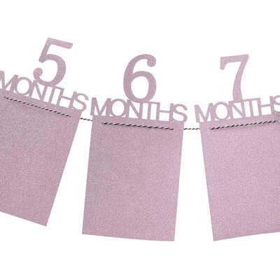 

Gobestart Kids Birthday Gift Decorations 1-12 Month Photo Banner Monthly Photo Wall