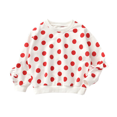 

2-6T Kids Girls Autumn T-Shirts Clothes Baby Girl Long Sleeve T-Shirts Kids Polka Dot Print Tops Shirts Casual Blouse