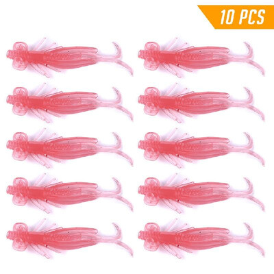 

10PCS Soft Plastic Lures 6cm 2g Soft Shrimp Bait Swimbait for Freshwater Fishing