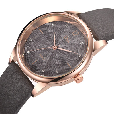 

RM Luxury Fashion Lady Leather Belt Watch Leaf Texture Analog Quartz Watch