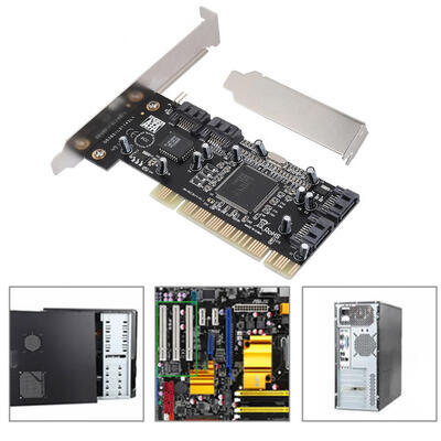 

Greensen PCI 16X to 4-port SATA Riser Card 5Gbps Sil3114 Master SATA PCI 4 Port expansion Card PCI to SATA adpater SLA