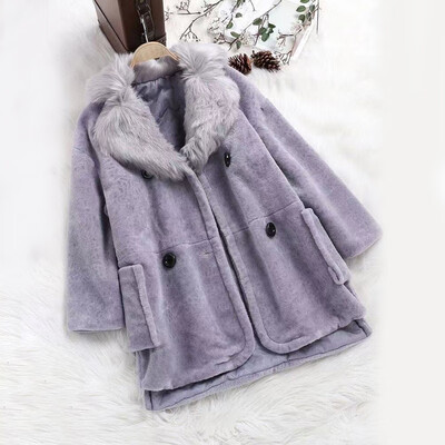 

Womens Faux Fur Long Coat Jacket Plush Fleece Fluffy Trench Lapel Warm Parkas