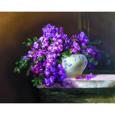 

5D DIY Full Drill Diamond Painting Purple Flowers Cross Stitch Embroidery