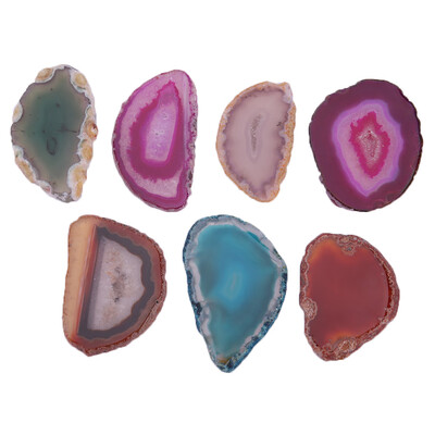 

Imitating Agate Slices Geode Polished Slab Quartz Ornament Pendant Charm