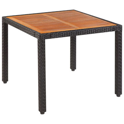 

Outdoor Table Poly Rattan Acacia Wood Top 354"x354"x295"