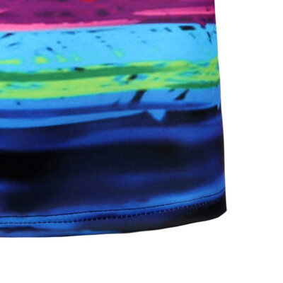 

Toponeto Mens Round Neck Slim Casual 3D Print Colorful Sport Short Shirts Blouse Tops