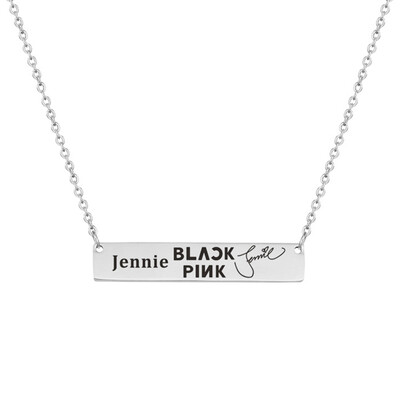 

KPOP BLACKPINK Stainless Steel Letters Lettering Pendant Necklace Boys Girls Summer Necklace JENNIE JISOO LISA ROSÉ Gifts for Fans