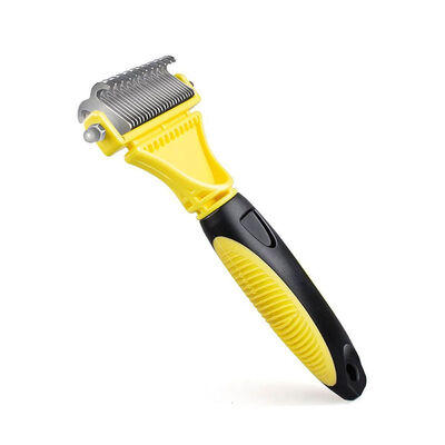 

Double Sided Pet Brush Stainless Iron Grooming Brush Hair Remover Trimmer for Small Medium Large Dog