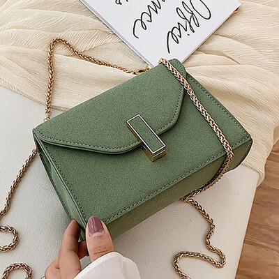 

Frosted small bag 2019 new solid color simple chain handbag fashion Korean shoulder Messenger bag