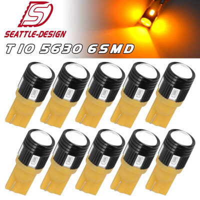 

10 x Amber Yellow T10 5630 Led Projector Lens Turn Signal Light Bulb 168 192 194