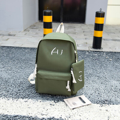 

Tailored Fashion Ladies Solid Color Zipper Wild Large Capacity Backpack Student Bag