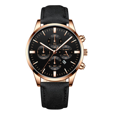 

Gobestart Men Military Sports Watch Luxury Analog Sport Leather Quartz Mens Watches