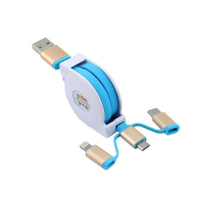 

Retractable Charging Cable Lightning Micro USB Type C 3-in-1 Data Cable For IPhone Samsung Galaxy LG HTC Nokia 33ft-1m