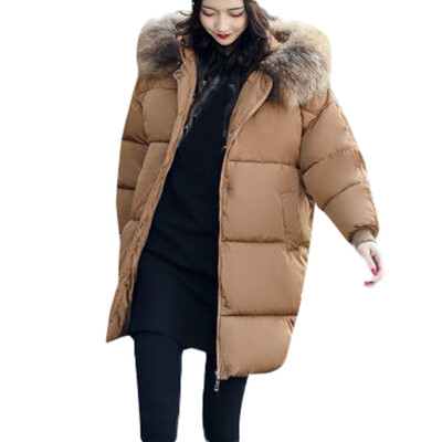 

Toponeto Women Winter Warm Thick Outerwear Hooded Coat Slim Cotton-padded Jacket
