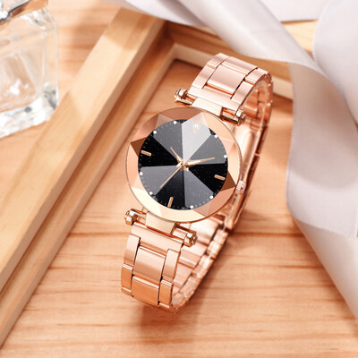 

RM Fashion Luminous Ladie Steel Belt Star Sky Dial Quartz Watch MultiAngle Raise