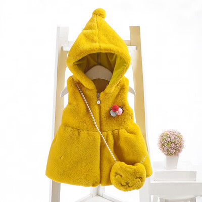 

Toddler Kids Baby Girl Sleeveless Solid Zipper Hooded Warm Waistcoat Tops Bag