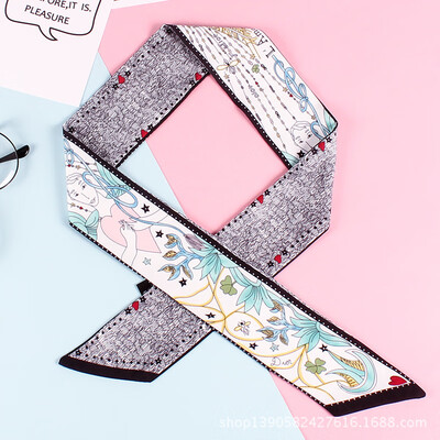 

Korean version of the summer decorative silk scarf scarf small scarf 2018 spring&autumn wild women color matching silk small scarf wholesale