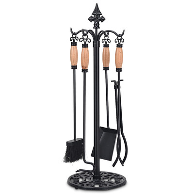 

5 Pieces Fireplace Iron Tools Set