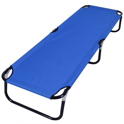 

Outdoor Portable Blue Folding Camping Bed