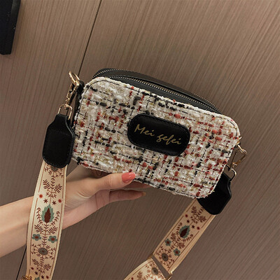 

Bag female new fashion contrast color shoulder bag Messenger bag wild broadband letter small square bag