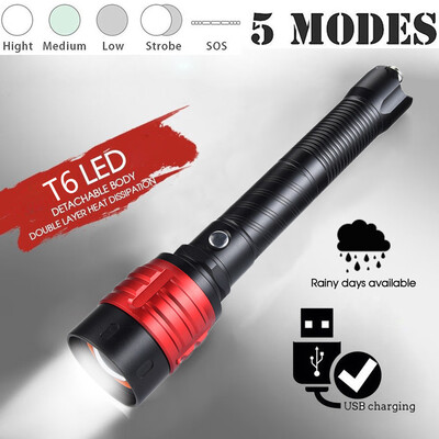 

Saidsome Detachable XM-T6 USB LED 18650 Rechargeable Battery Flashlight Torch flashlight lamp