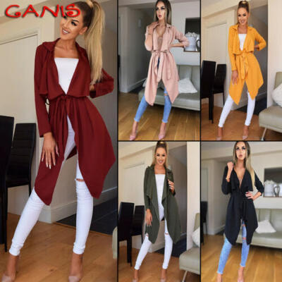 

Women Slim Long Trench Coat Jacket Windbreaker Parka Overcoat Outwear Cardigan