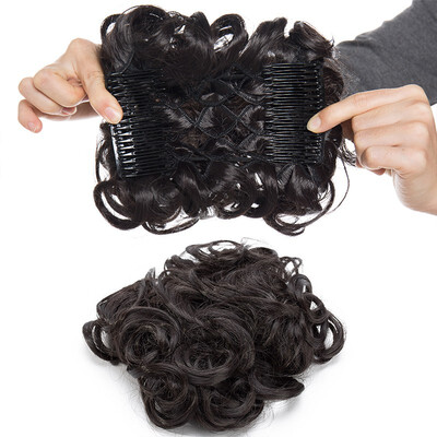 

Scrunchy Updo Combs Clip in Bun Claw Jaw on Donut Hairpiece Drawstring Wrap Around Straight Messy Wavy Chignons