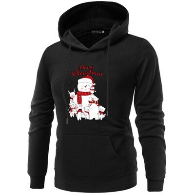 

Women Fashion Funny Christmas Snowman Cartoon Printed Bff Hoodies Casual Cute Best Friends Hooded Sweatshirt Pullover Tops
