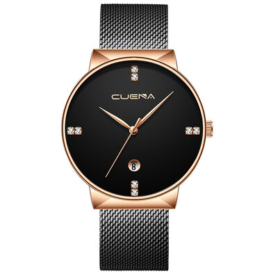 

Gobestart Luxury Ultra Thin Clock Male Steel Strap Casual Quartz Watch Mens Wrist Watch