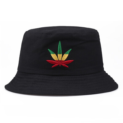 

Fashion Unisex Summer Bucket Hat Green Leaf Hip Hop Caps Beach Sun Hat Fisherman Hat