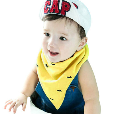 

Baby bibs triangle double layers cotton Cartoon Animal Print baby bibs dribble bibs