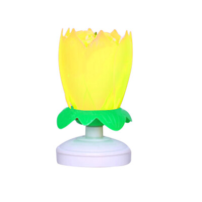 

Round Bottom Double Layer 14 Candles Rotary Lotus Flower Music Birthday Candle 66115cm