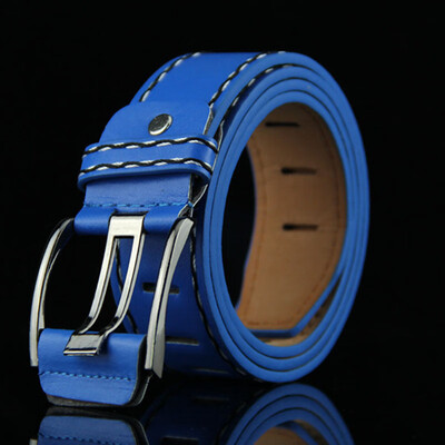 

Hot selling Men belt fashion Sewing thread decoration high quality Imitation leather Alloy pin buckle belt Retro casual belt Men