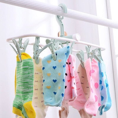 

Gobestart 12 Clip Folding Drying Rack Underwear Socks Clip Multi-functional Clothes Rack