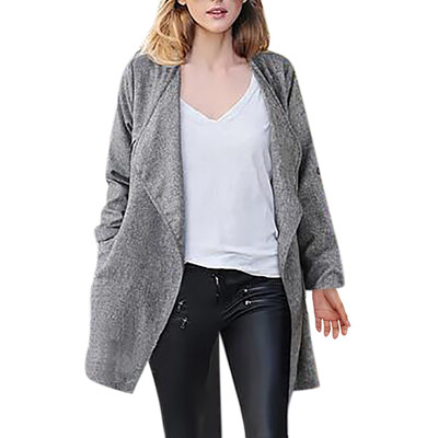 

Toponeto Women Loose Long Sleeve Solid Coat Tops Jacket Windbreaker Parka Outwear
