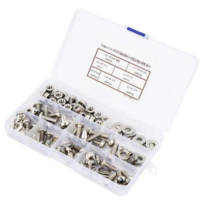 

Greensen 110pcs 14-20UNC Cross Pan Head Screws Nuts And Washer Kit