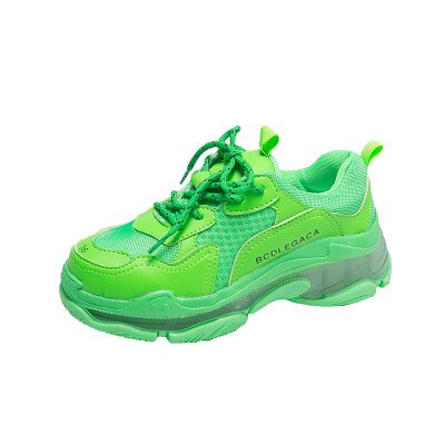 

Thick bottom ins Torre shoes female summer 2019 new street breathable mesh jelly fluorescent green sports running shoes