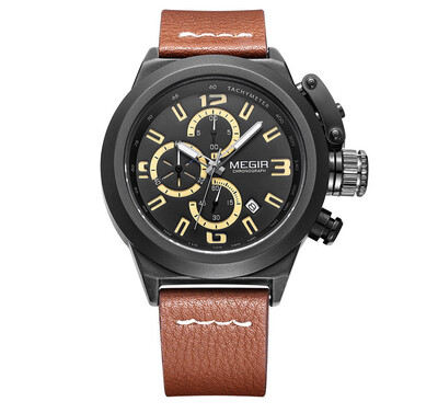 

MEGIR mens watch three-eye waterproof multi-function sports mens watch