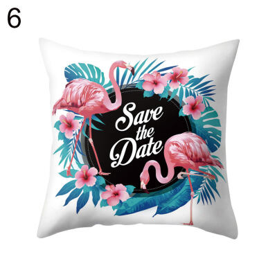 

Flamingo Square Throw Pillow Case Cushion Cover Sofa Bed Car Cafe Office Decor