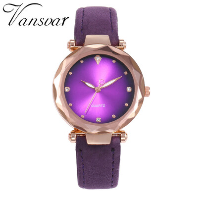 

Vansvar Vintage Leather Women Watches Luxury Top Brand Floral Pattern Casual Quartz Watch Women Clock Relogio Feminino Hot 533