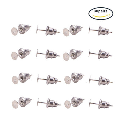 

PH PANDAHALL 1 Box 304 Stainless Steel Earring Findings Sets Earnuts & Ear Stud Components