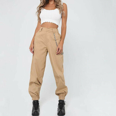

Womens High Waist Casual Drawstring Elastic Long Pants Ladies Pencil Trousers