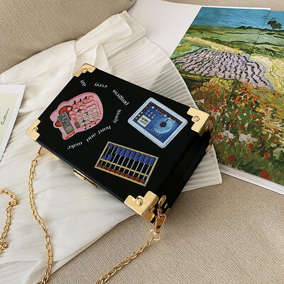 

Ins super fire bag female 2019 new Korean version of the fashion graffiti wild chain shoulder slung graffiti small square bag