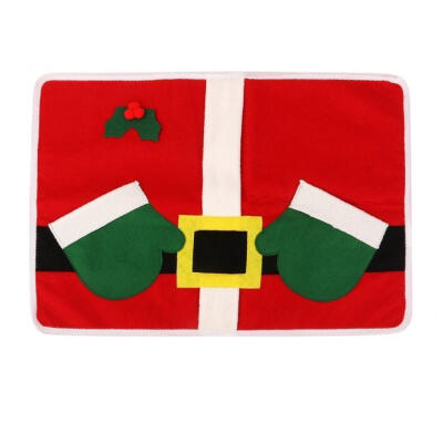 

Christmas Placemats Western Santa Insulation Table Mat Cutlery Holder Home Decor