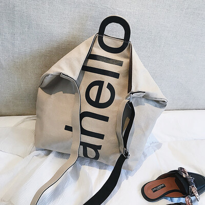 

Women 2019 new wave Korean fashion shopping bags lazy wind canvas bag students Joker shoulder bag bag